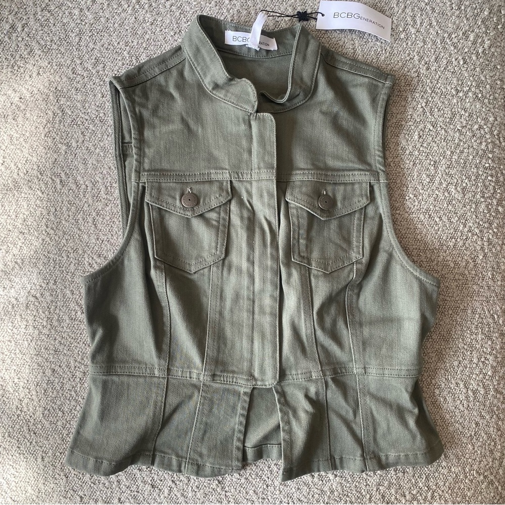 BCBGeneration Olive Green Vest Jacket